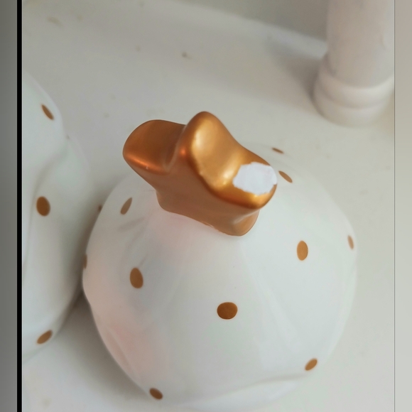 Canvas Christmas tree mug spoon holder gold white with lid FREE add on - Picture 4 of 7